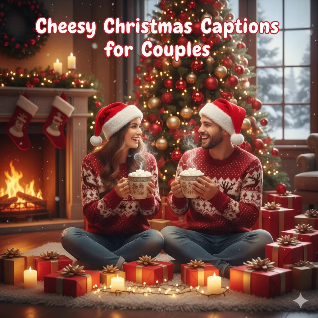 Cheesy Christmas Captions for Couples
