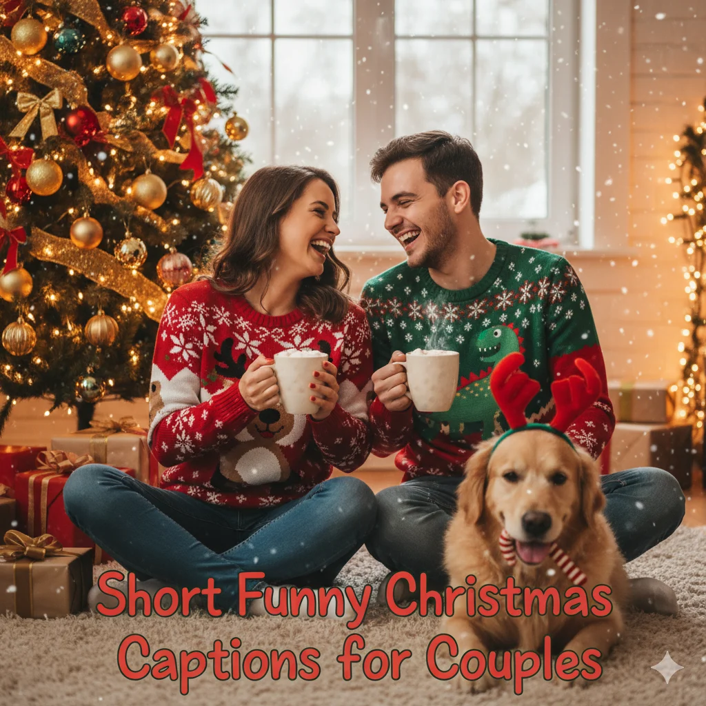 Short Funny Christmas Captions for Couples