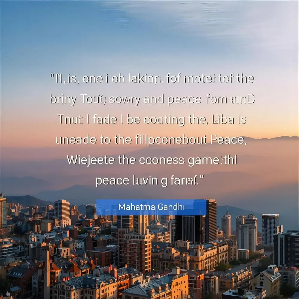 Mahatma Gandhi Quotes about Peace